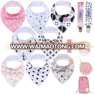 Amazon best selling baby bandana bibs 100% organic cotton bibs for 8 pack